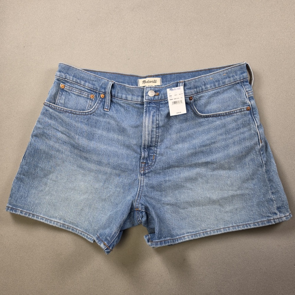 Madewell Perfect Mid-Length Jean Shorts Womens Size 33 Light Wash Denim NWT $75